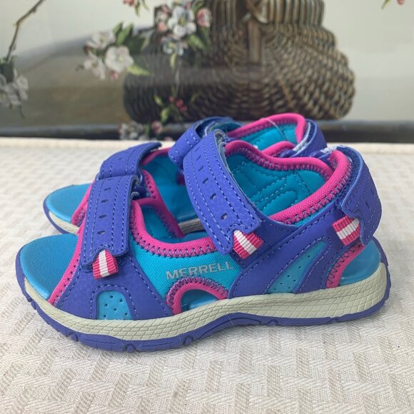 Merrell Girls Turquoise/Purple Panther Sandal 2.0 Size 10 - Picture 1 of 9